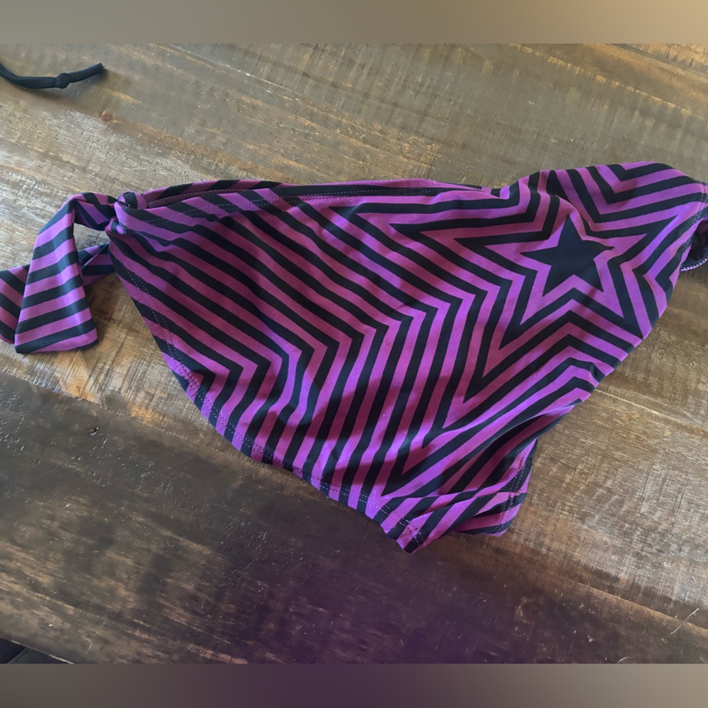 Converse Purple and Black Star Bikini Top